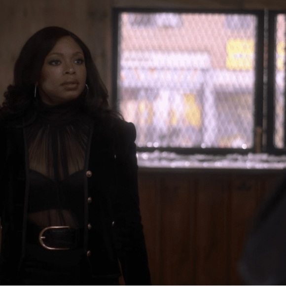 Screen Worn in Power Book II Ghost Saint Laurent Paris Sheer Turtleneck Blouse - Picture 8 of 10